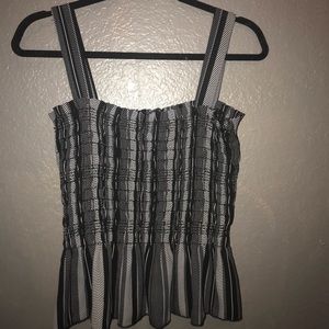 Black and gray pattern blouse